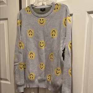 Forever 21 Gray Sweater with Yellow Detail